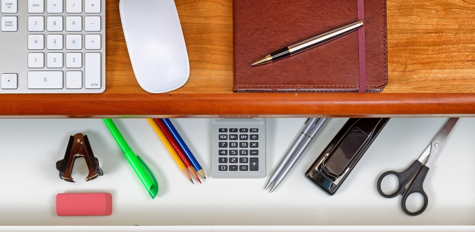 One of the office organization tips and tricks is to organize your drawers.