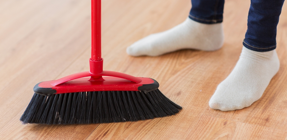 Brooms are one of the best office cleaning supplies.