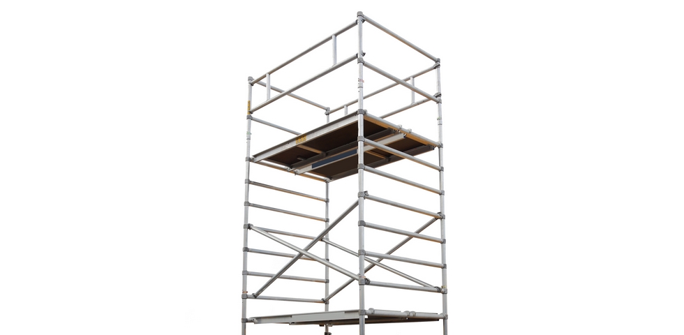 Mobile scaffold towers are useful high ceiling cleaning tools.