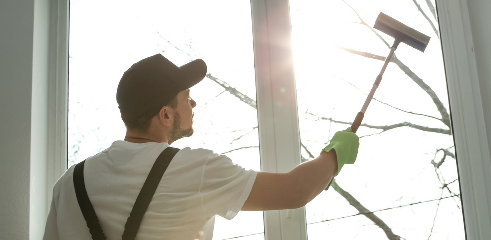Clean the windows in dry and cool weather.