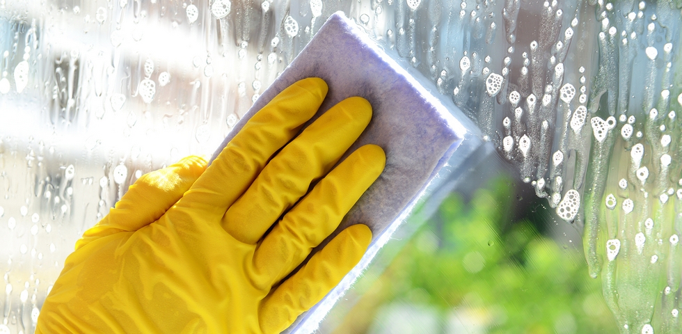 Clean the windows with a microfibre cloth.