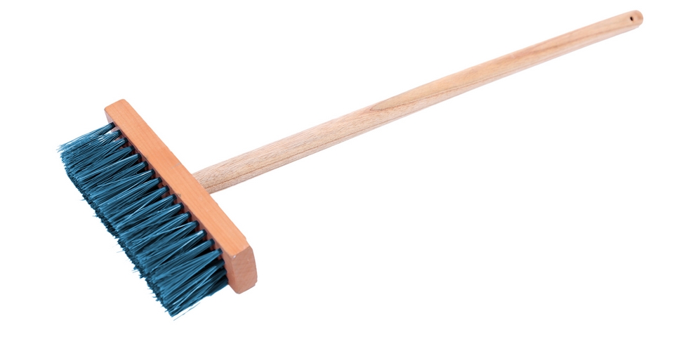 Long-handled brooms are useful high ceiling cleaning tools.